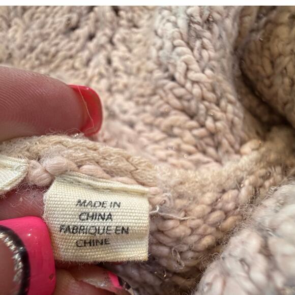 Anthropologie Yellow Bird Crochet Knit Cowl Neck Sweater Small BOHO Cottagecore - Picture 15 of 16